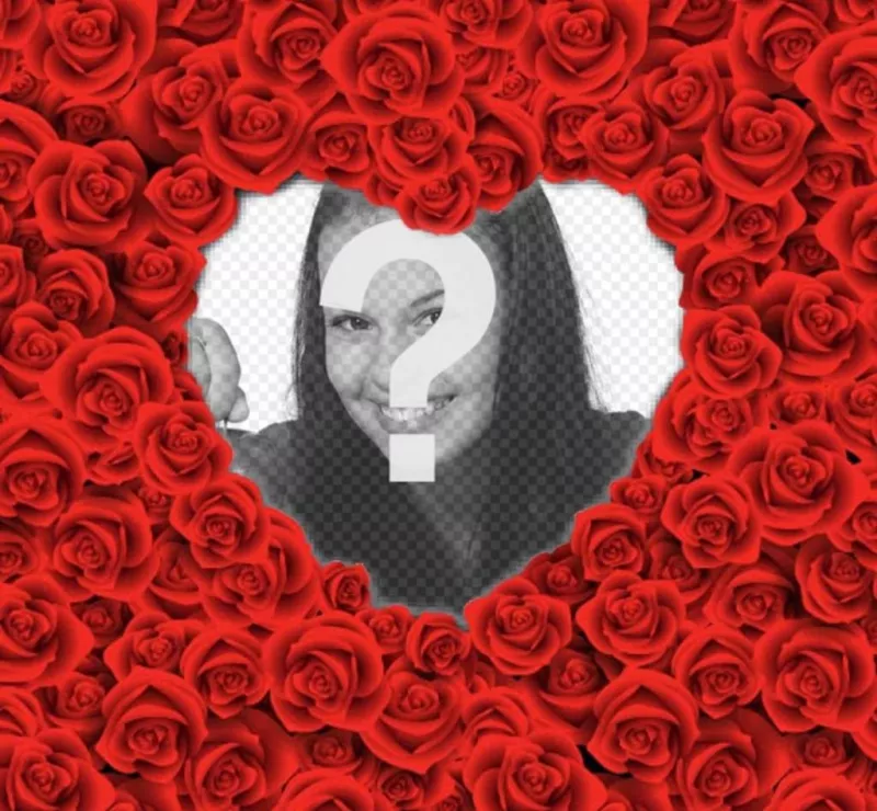 Animated hearts and roses Photo frame effect