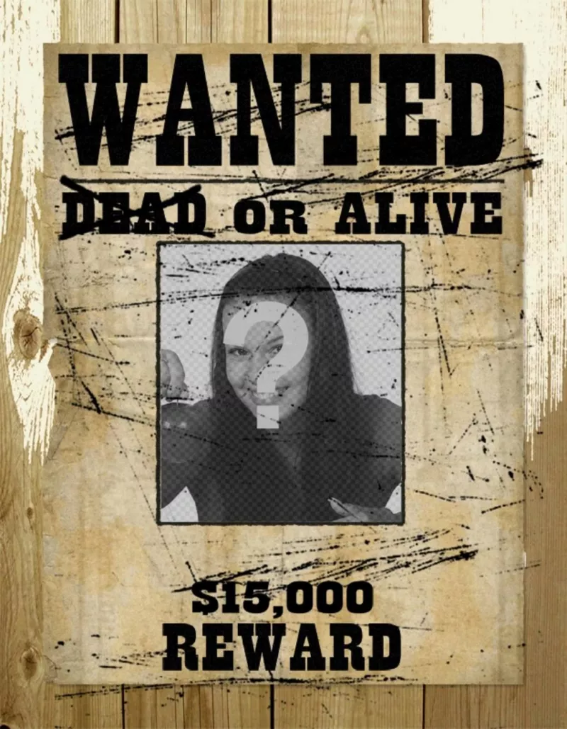 Wanted Poster With Your Picture Photofunny