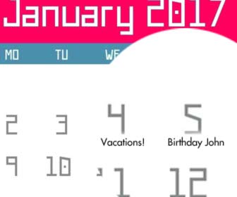 Cutomized calendar with your dates