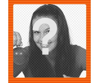 online photo frame with dark and light orange lines to put the picture u want