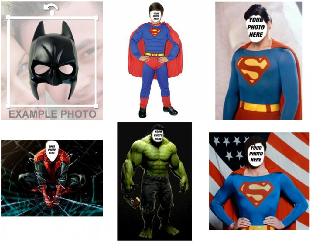 Photomontages of superheroes