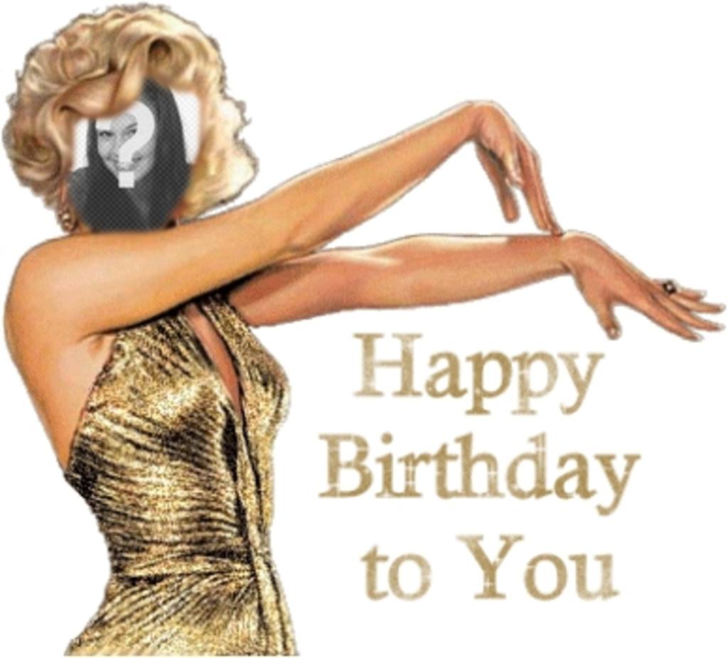 Happy birthday card with Marilyn Monroe customizable. ..