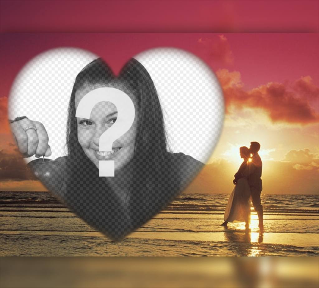 Romantic effect to upload your photo with a couple in a sunset ..