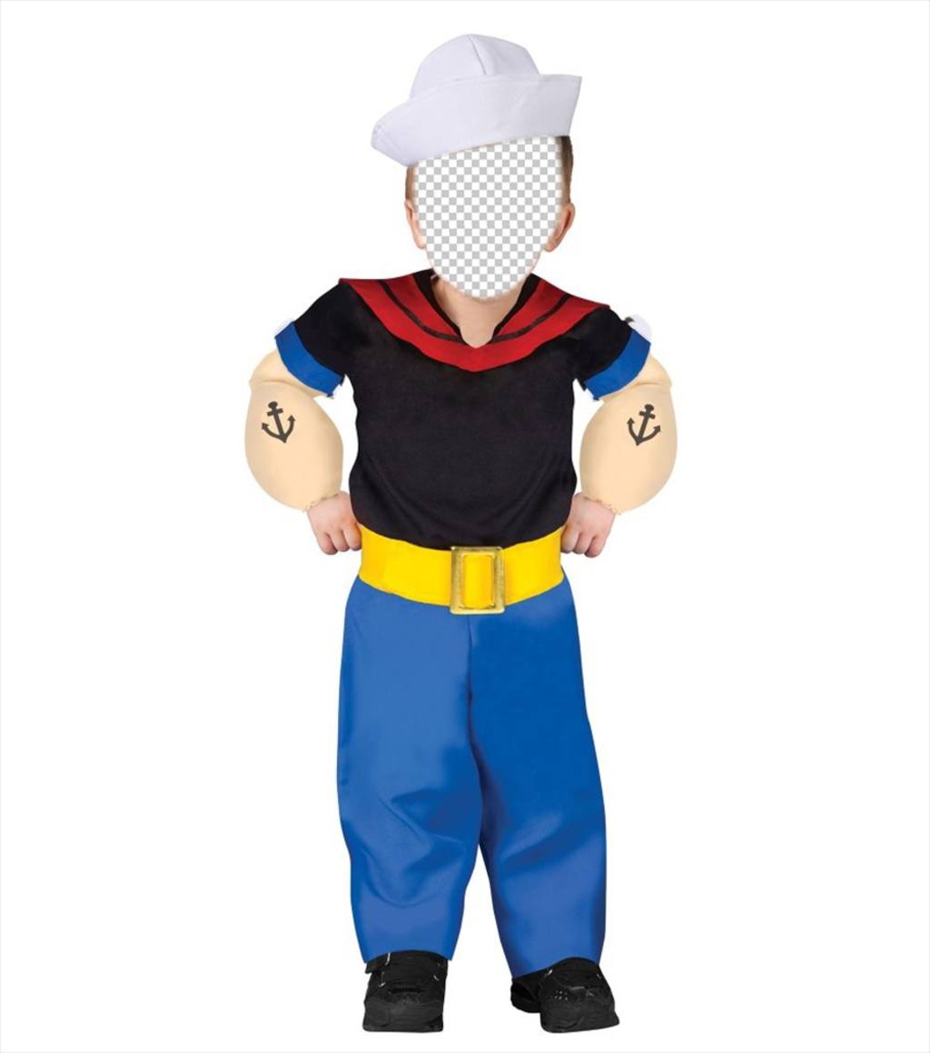 Mounting of a disguise online of Popeye the Sailor Man for children ..