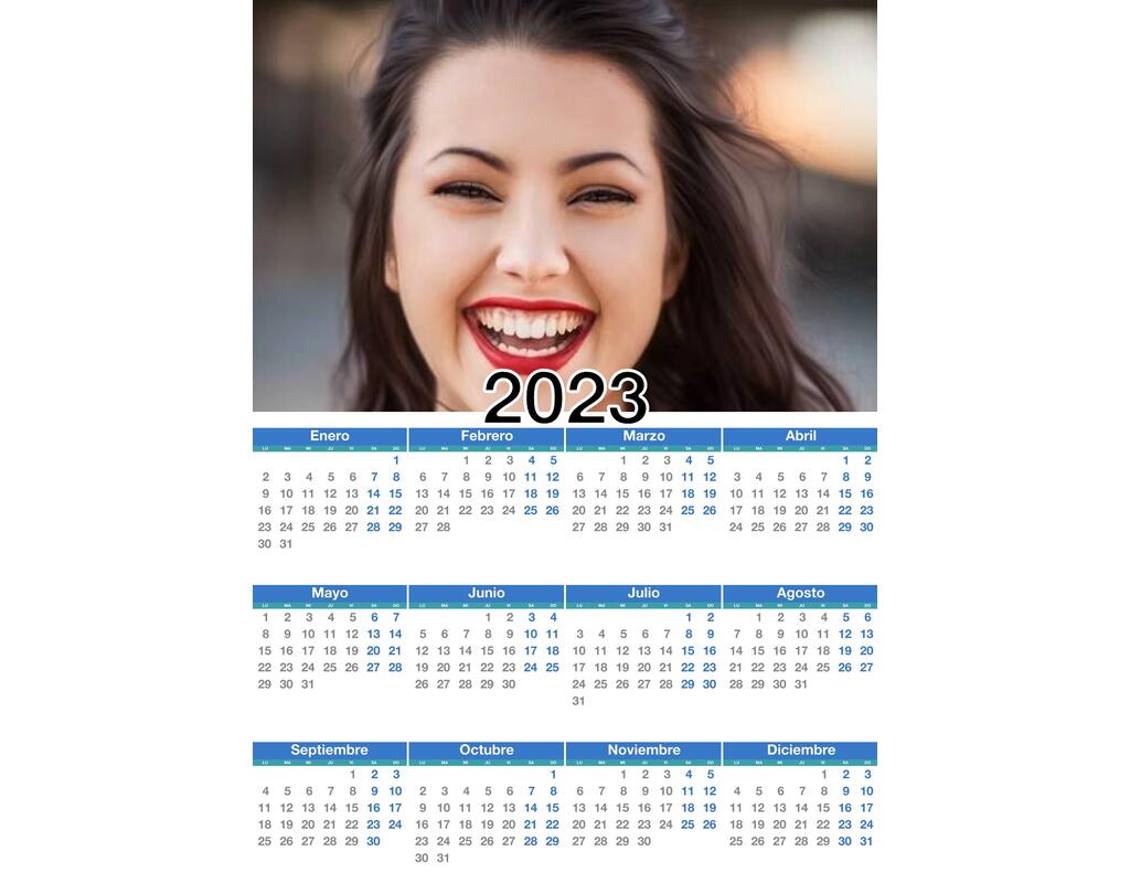 Calendar 2025 full year 12 months with your photo ..